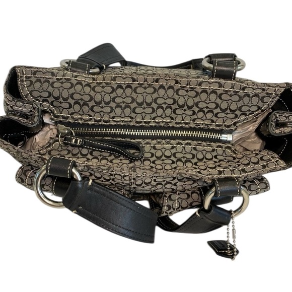 COACH SOHO MINI PRINT BLACK AND WHITE SHOULDER BAG HANDBAG - Picture 3 of 8